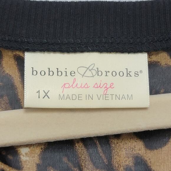 Bobbie Brooks Sheer Leopard Top 1x - Picture 2 of 8